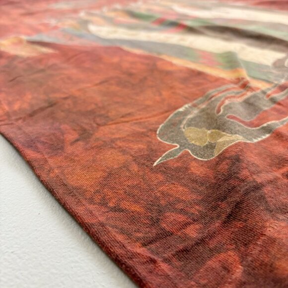 THE MOUNTAIN Native American Tee T-Shirt XL Vintage 1995 Gina Gray Tie Dye Rust - Picture 3 of 9